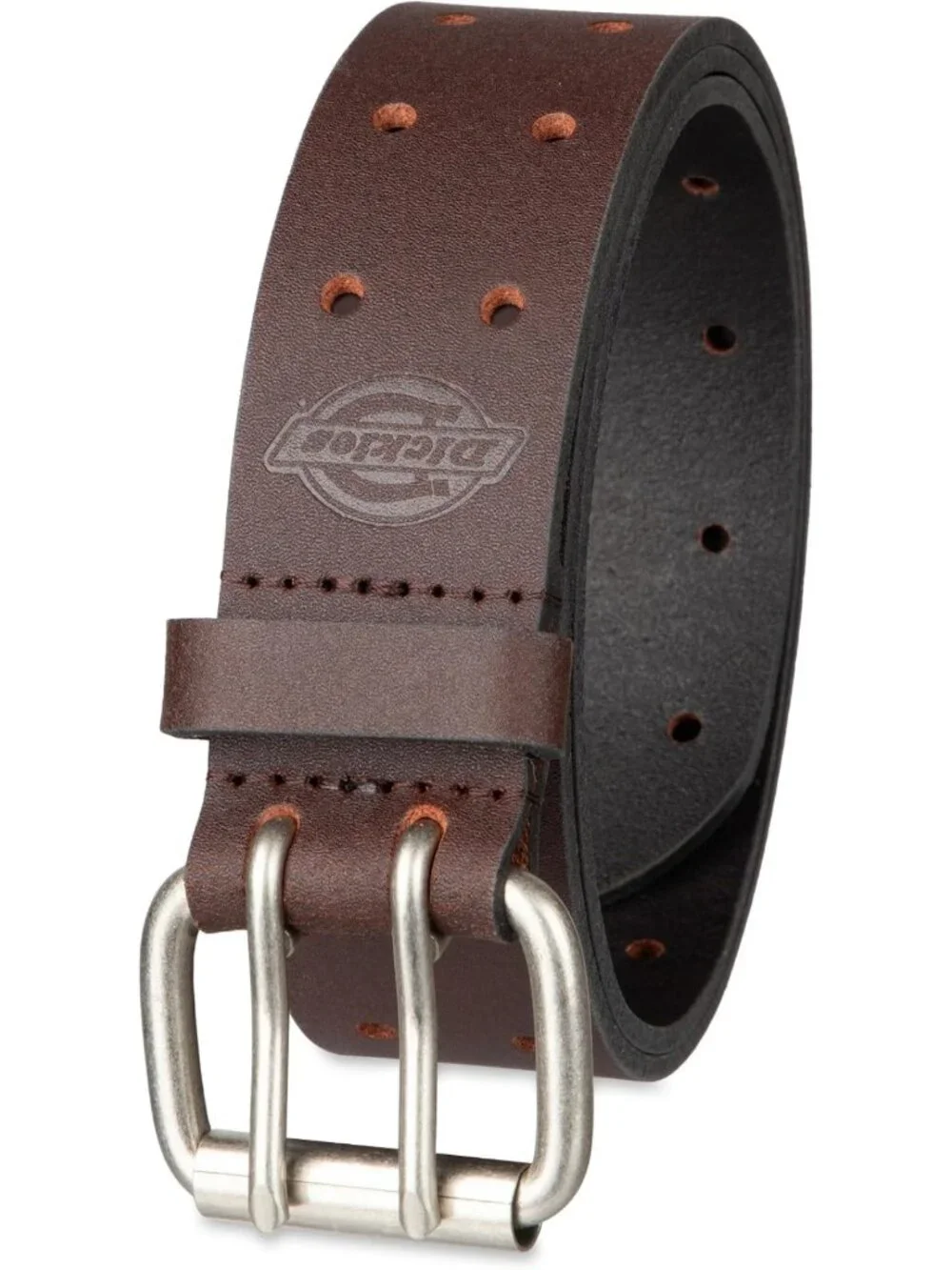 Adjustable Leather Work Belt for Men - Double Prong, Regular & Big/Tall Sizes